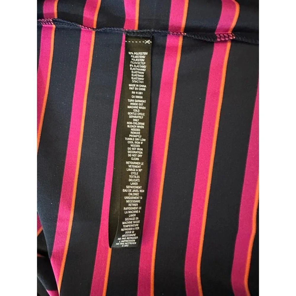 Ralph Lauren RLX Men's Pullover Collared Polo Shirt Medium Purple Striped Knit